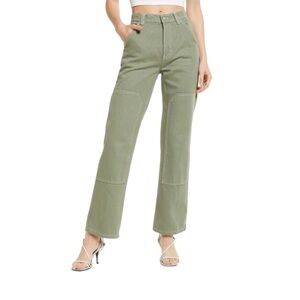 Reformation Harrison Carpenter High Waist Straight Leg Jean in Moss